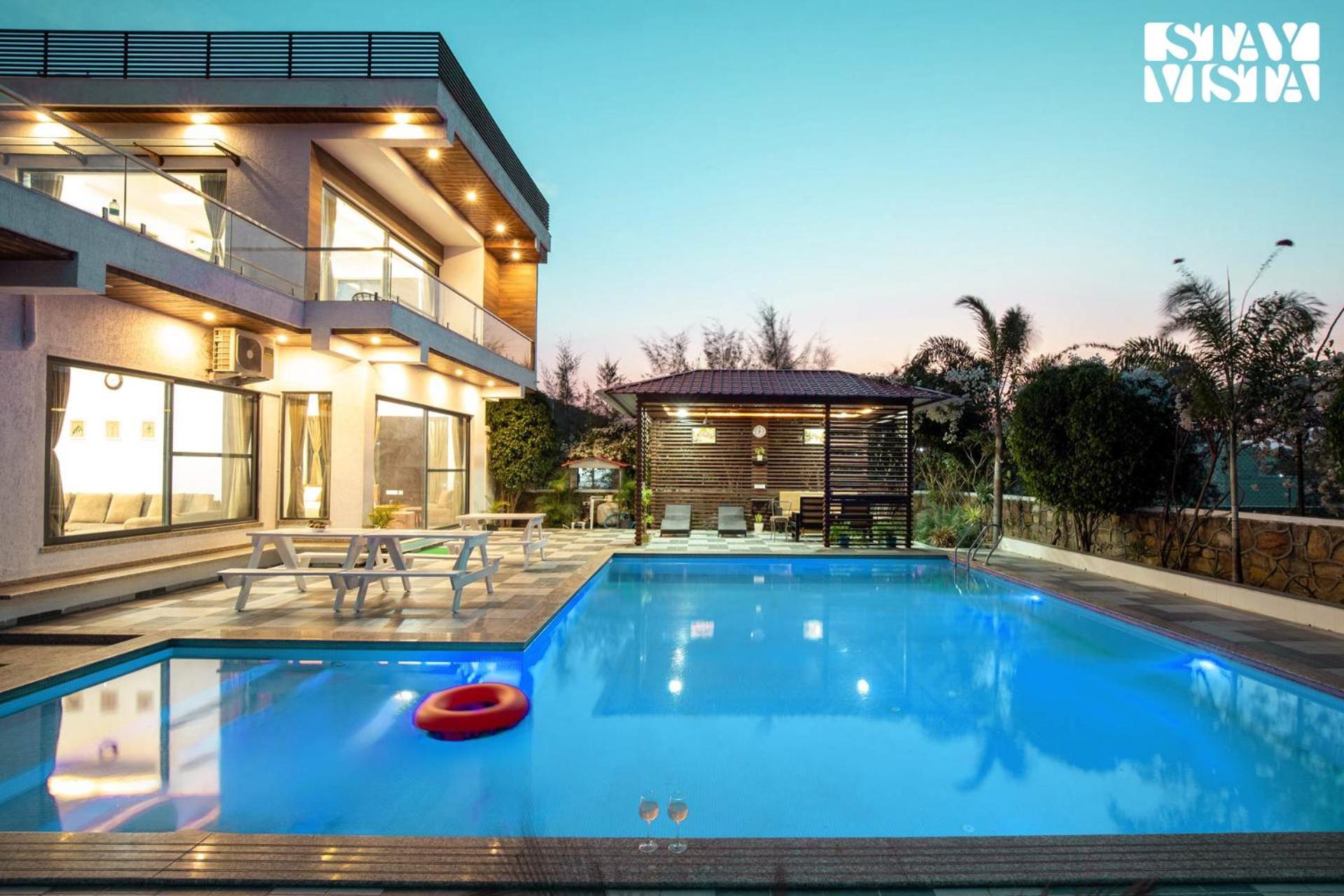 אודייפור Stayvista'S Bella Dream - Mountain-View With Outdoor Pool, Lawn Featuring A Gazebo & Indoor Games מראה חיצוני תמונה